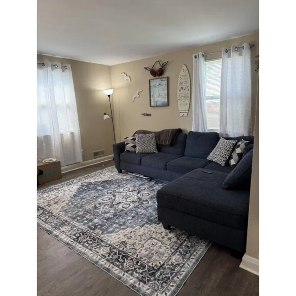 New 8x10 Washable Area Rug Vintage Non-Slip Large Carpet for Living Room Home